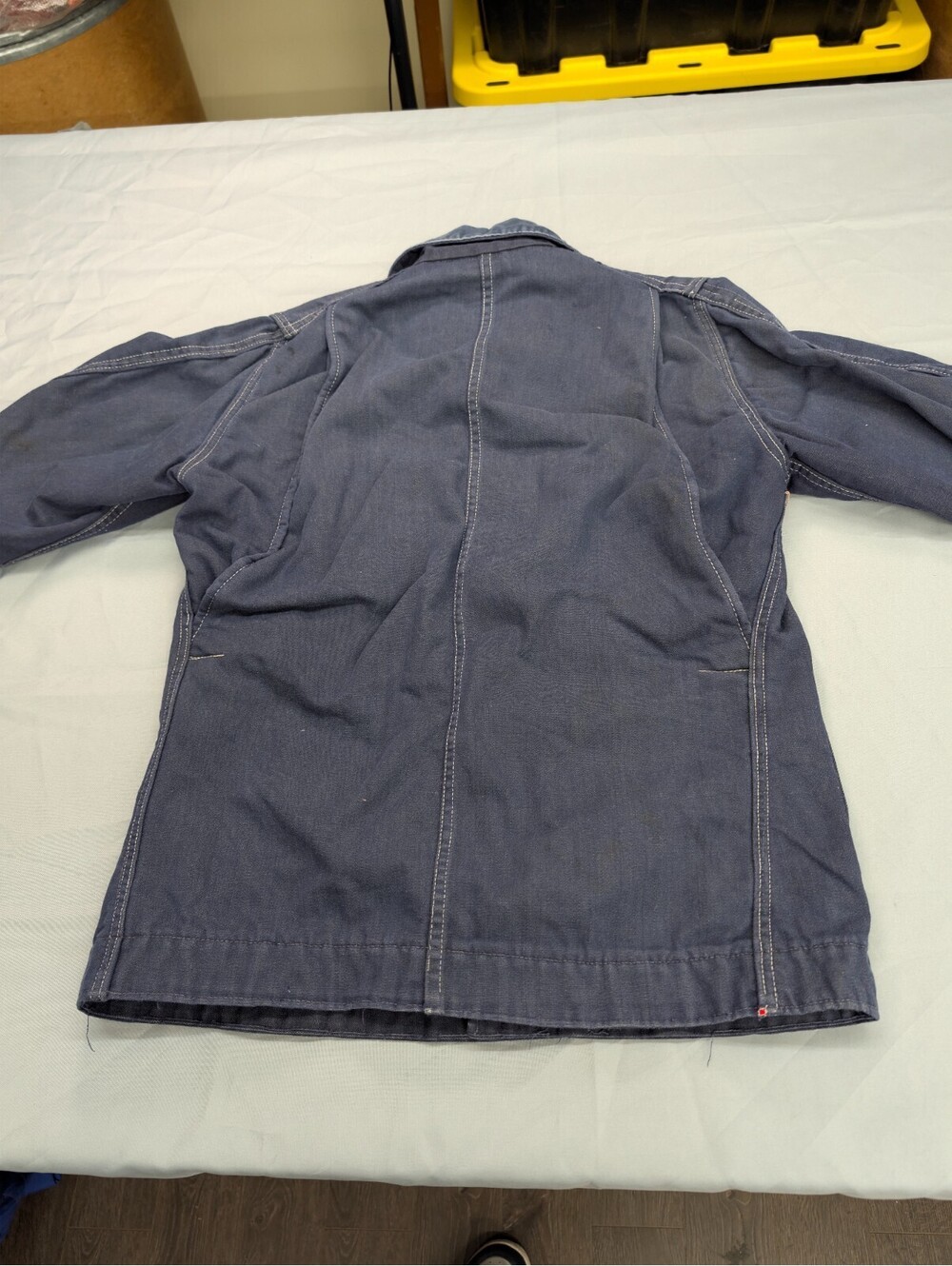 Sears Denim Chore Jacket Small Corduroy Collar Blanket Lined - Picture 2 of 11